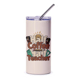 Half Coffee Half Teacher Tumbler, Teacher Gift, Back To School Tumbler, Teacher Appreciation, Coffee Lover Gift, Tumbler with Straw - Tawshia